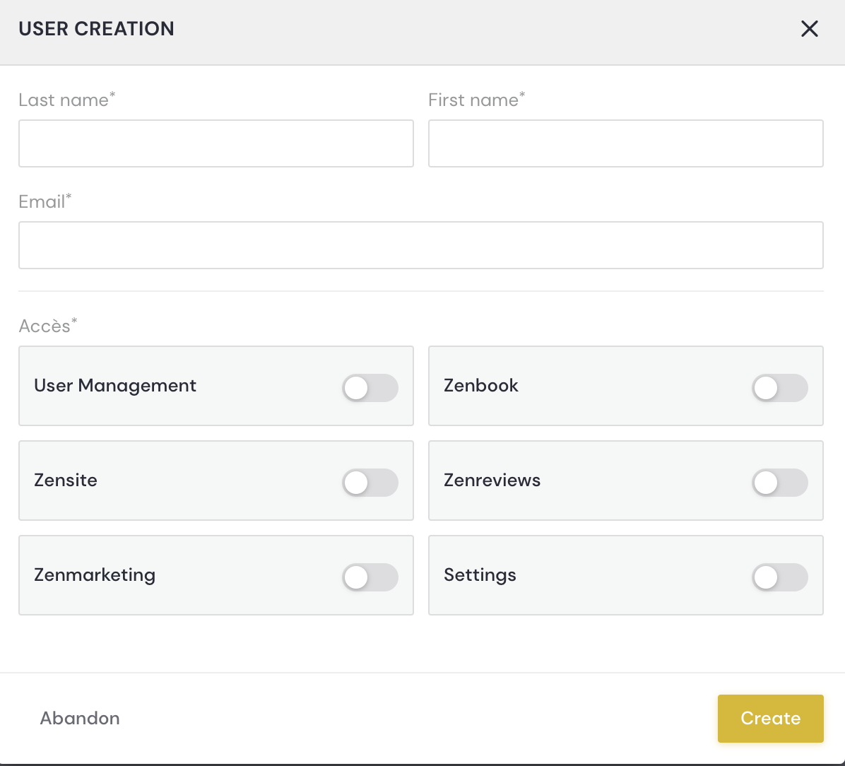 User Management – Zenchef : Help Center