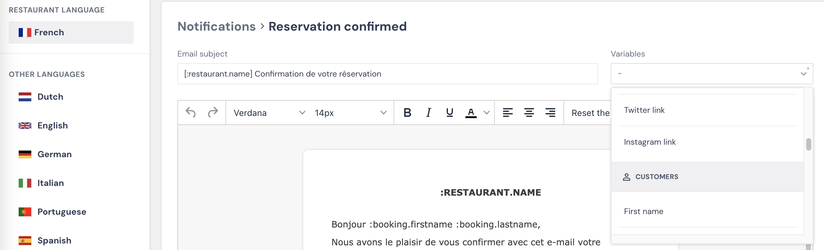 How to customize the emails sent to my clients? Zenchef Help Center